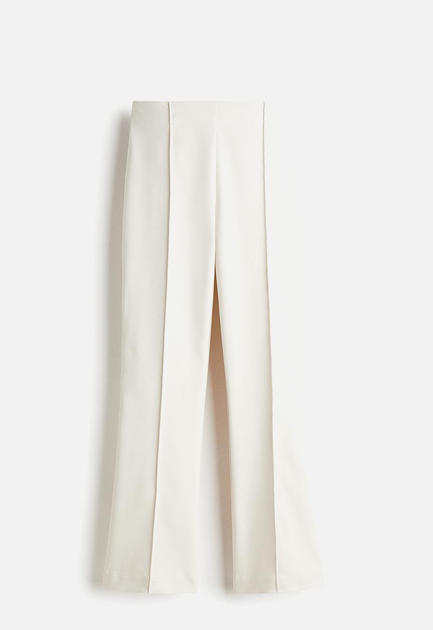 H&M - Flared crease-front trousers - white