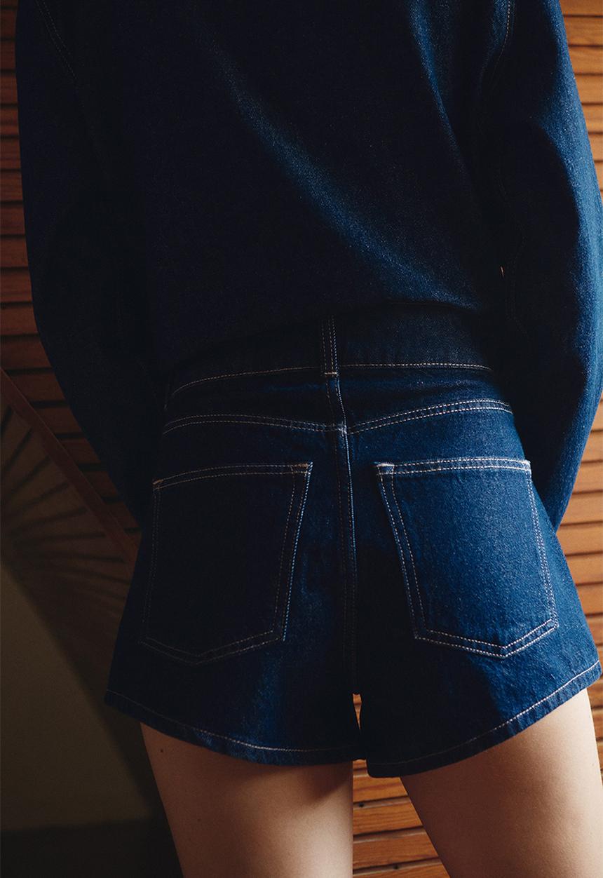 H&M - Denim shorts - dark denim blue