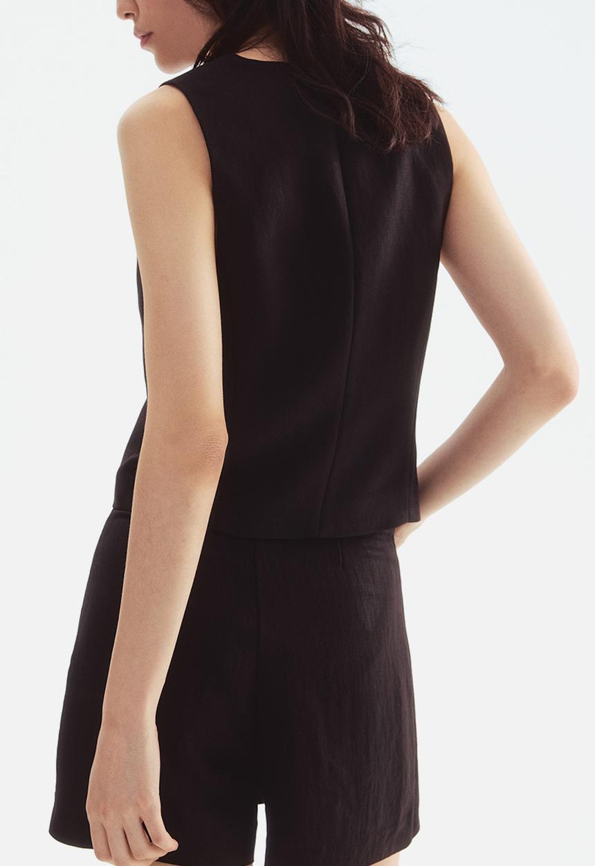 H&M - Short waistcoat - black