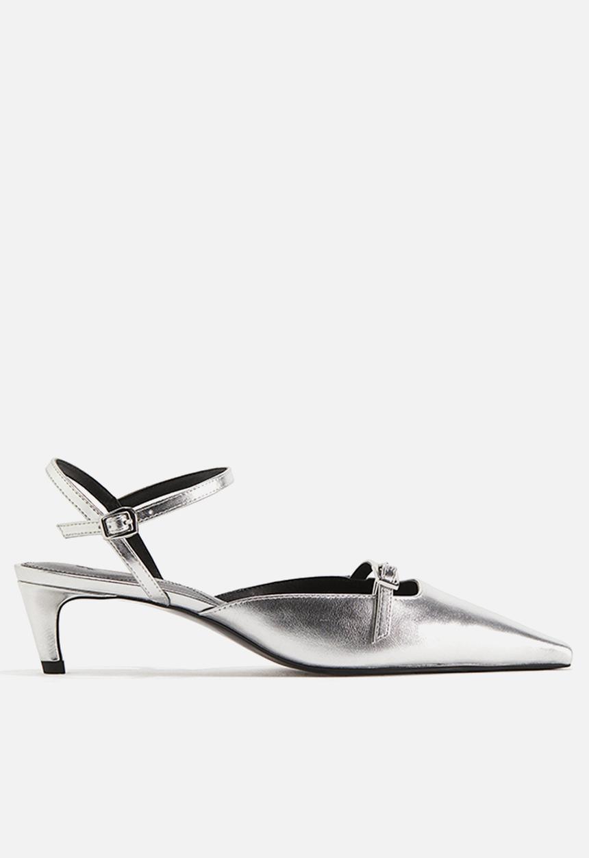 H&M - Pointed heeled sandals - silver-coloured