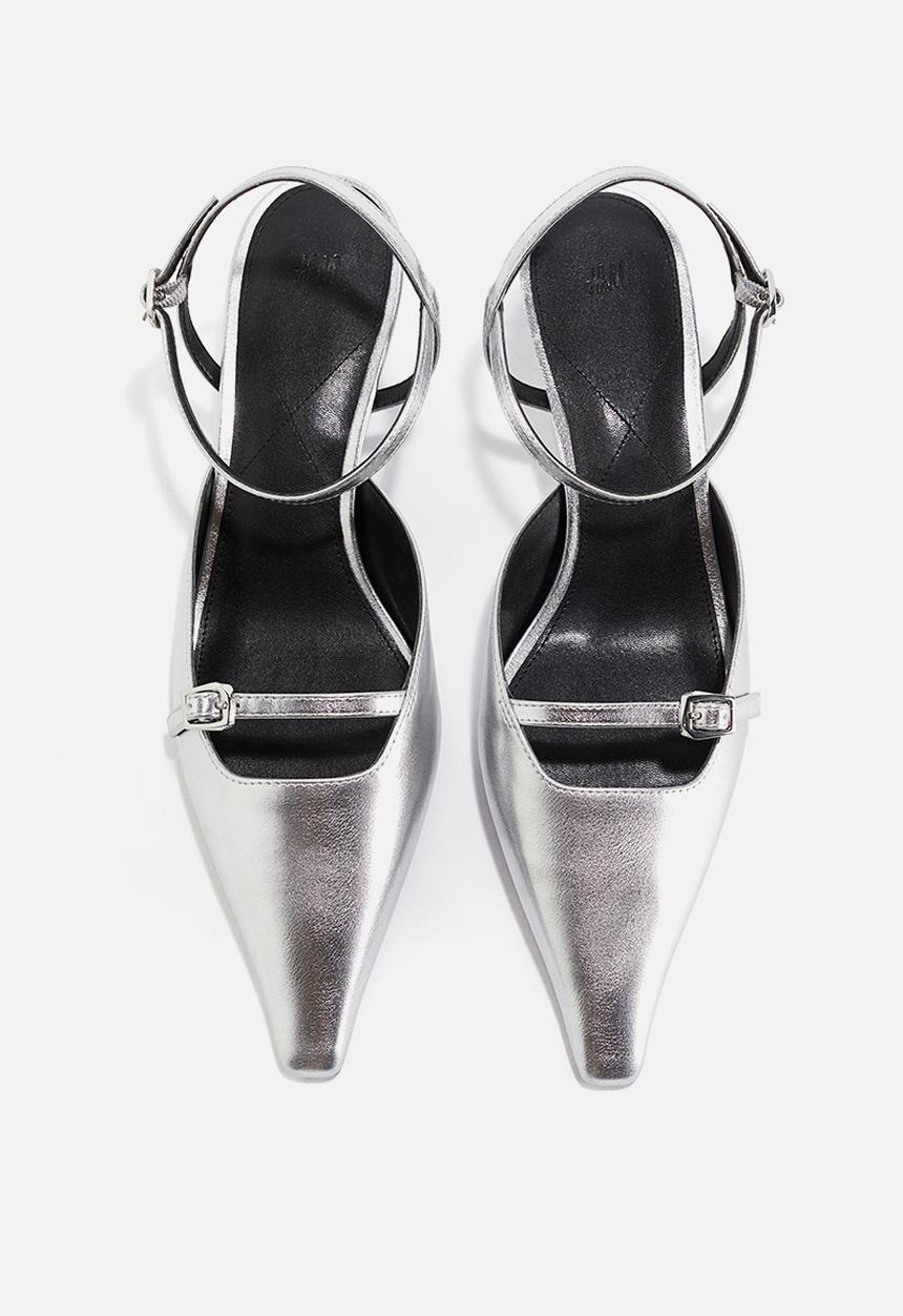 H&M - Pointed heeled sandals - silver-coloured