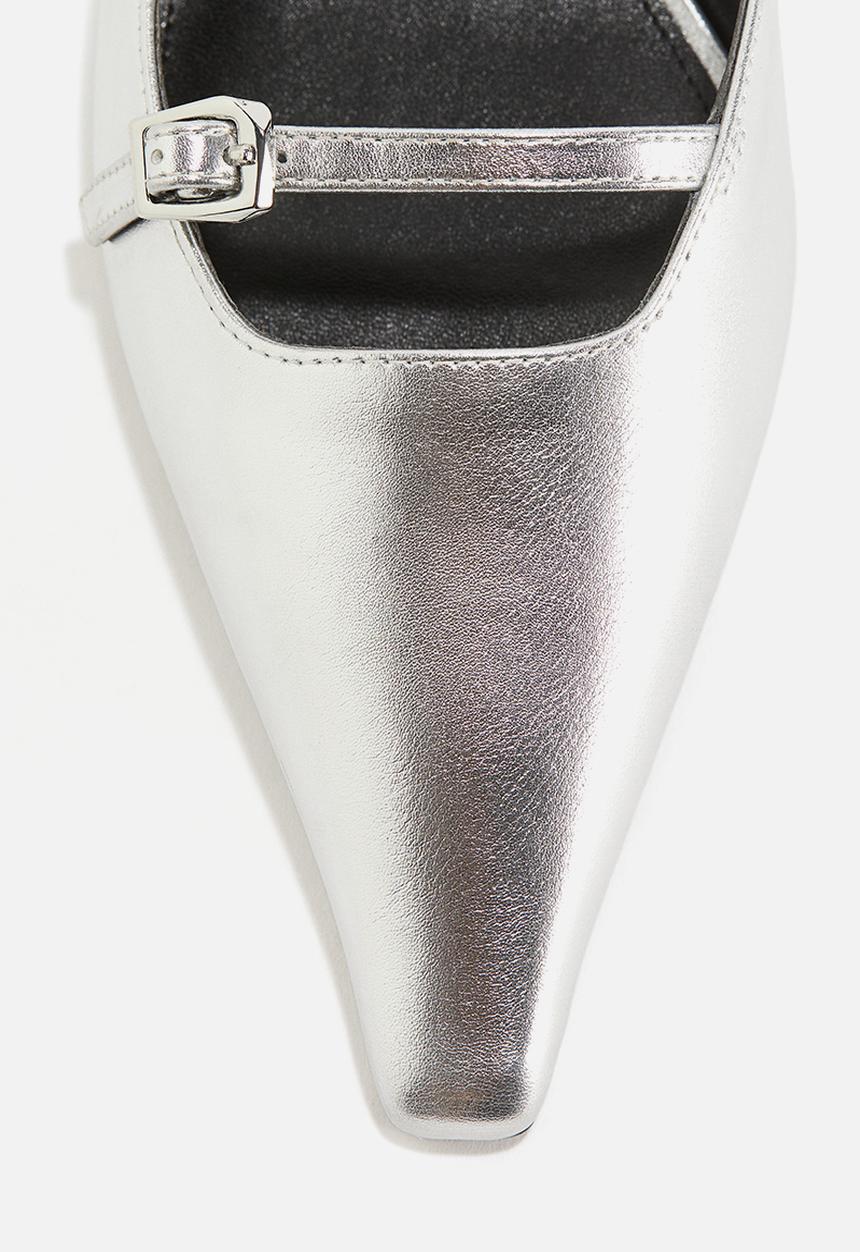 H&M - Pointed heeled sandals - silver-coloured