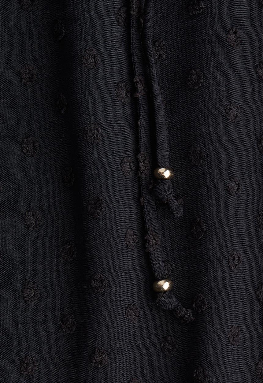 H&M - Plumeti drawstring trousers - black