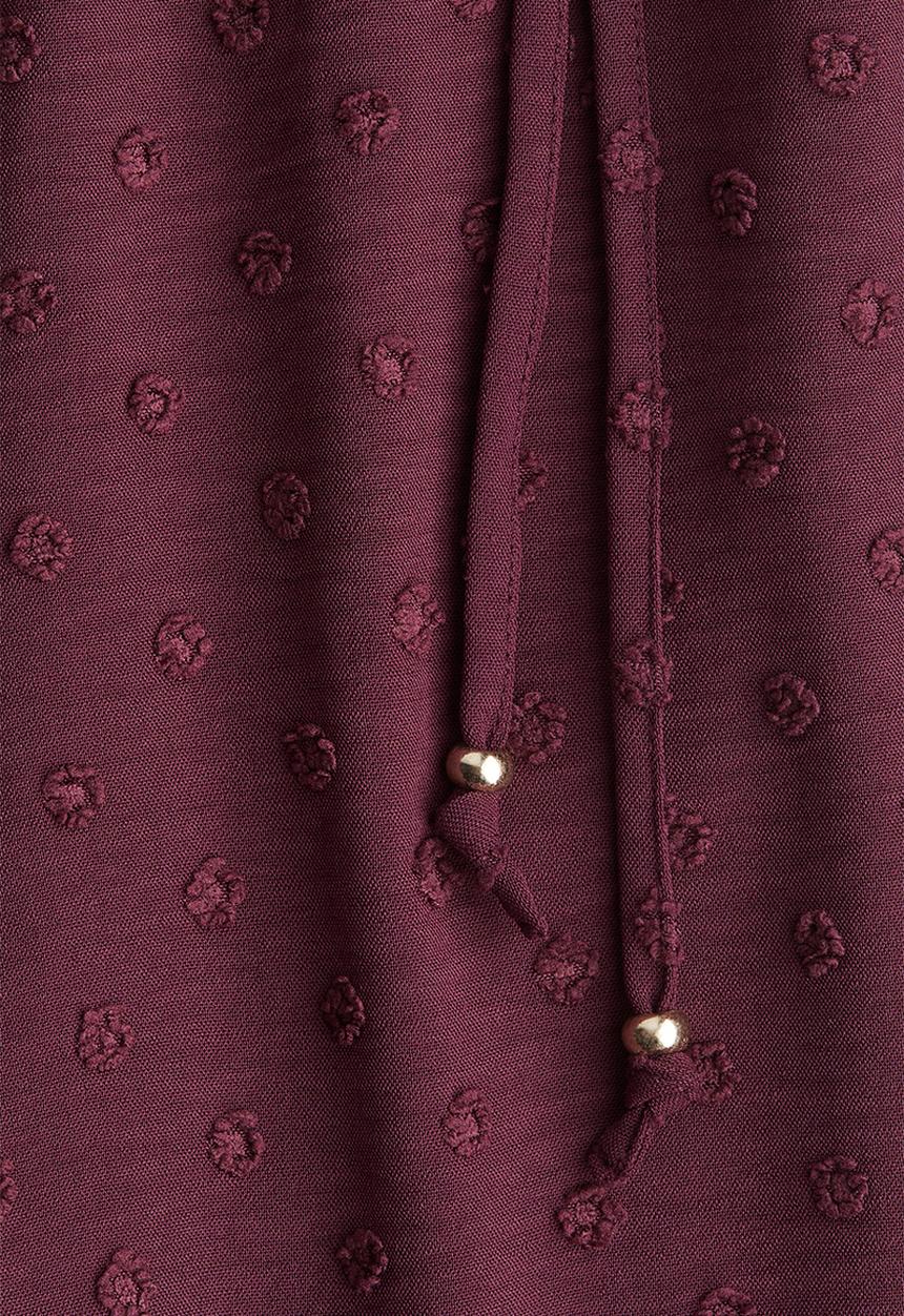 H&M - Plumeti drawstring trousers - burgundy