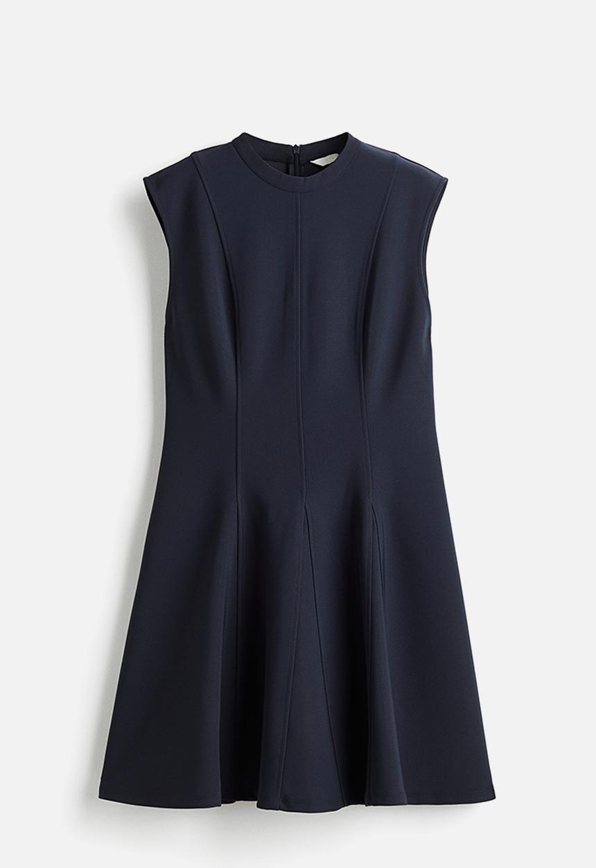 H&M - Flared-skirt mini dress - navy blue