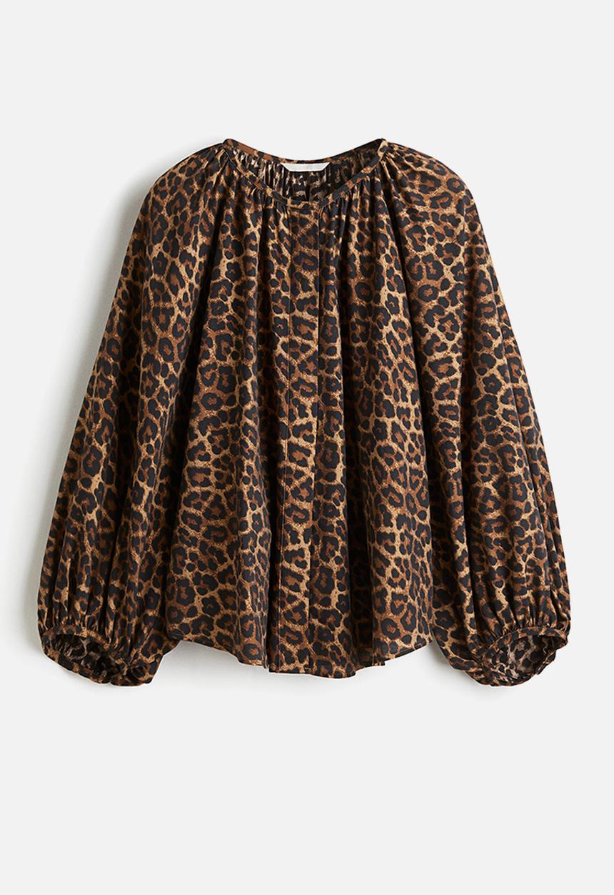 H&M - Oversized blouse - beige leopard print