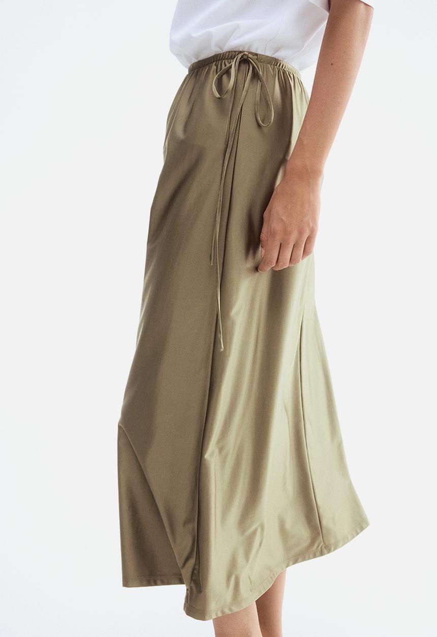 H&M - Drawstring-detail skirt - khaki green