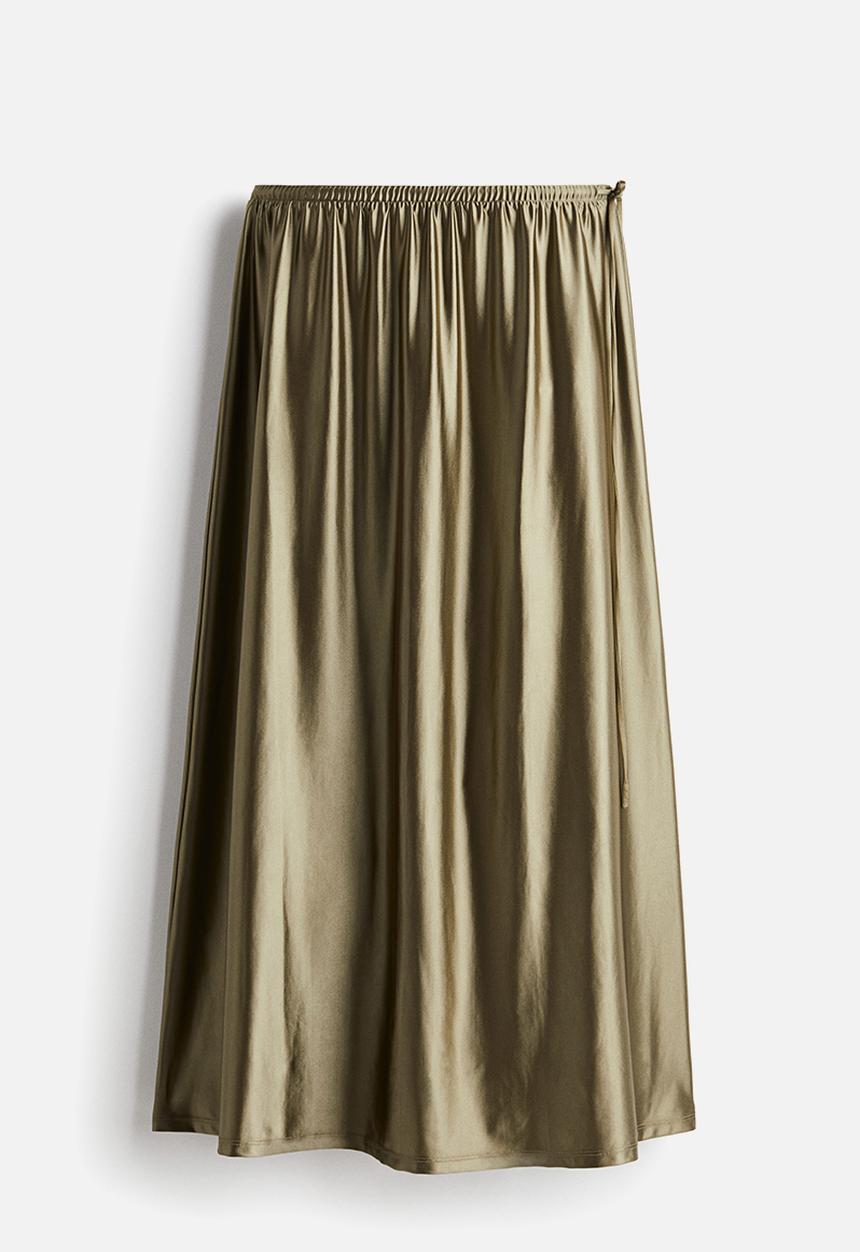 H&M - Drawstring-detail skirt - khaki green