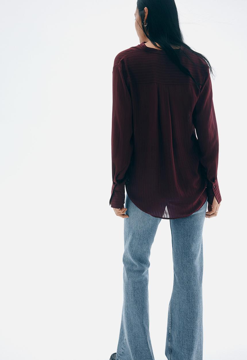 H&M - Sheer blouse - burgundy