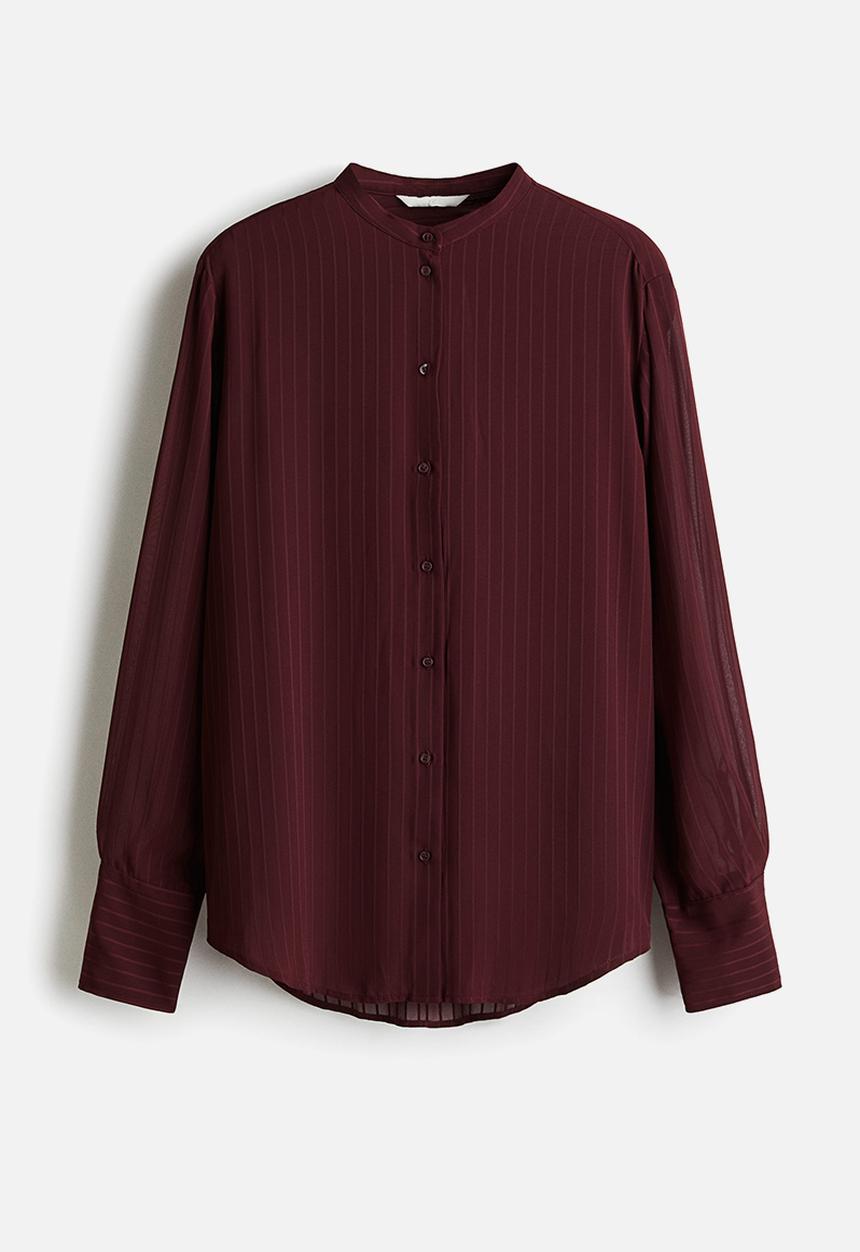 H&M - Sheer blouse - burgundy