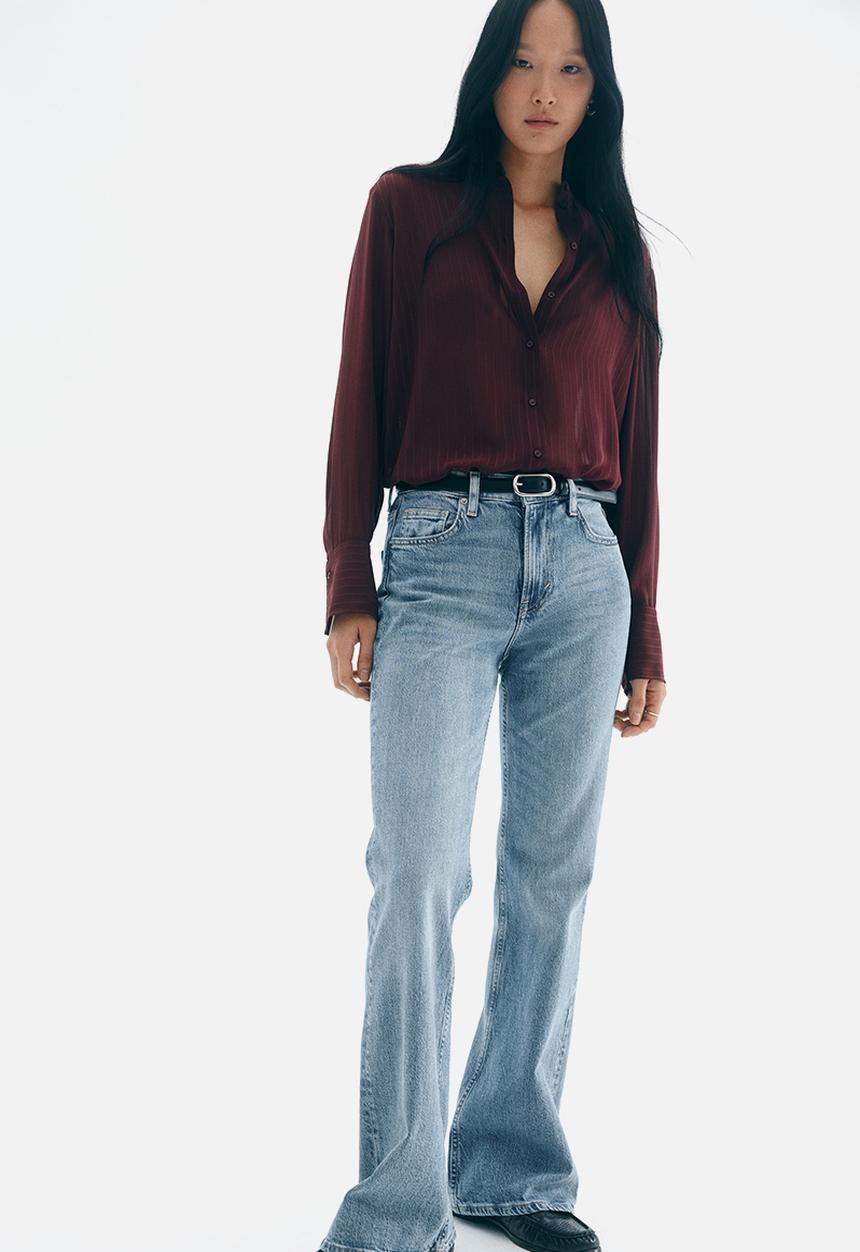 H&M - Sheer blouse - burgundy