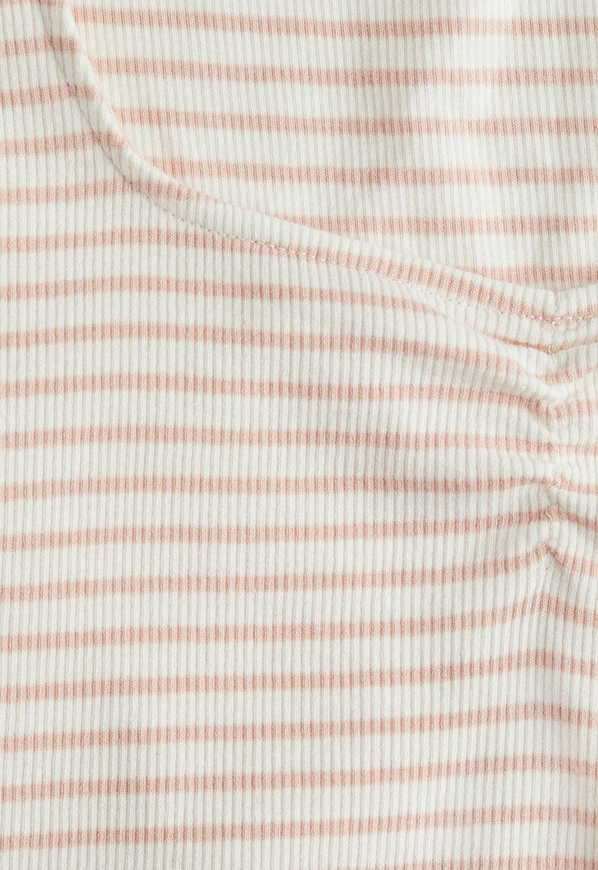 H&M - Ribbed t-shirt - peach pink striped