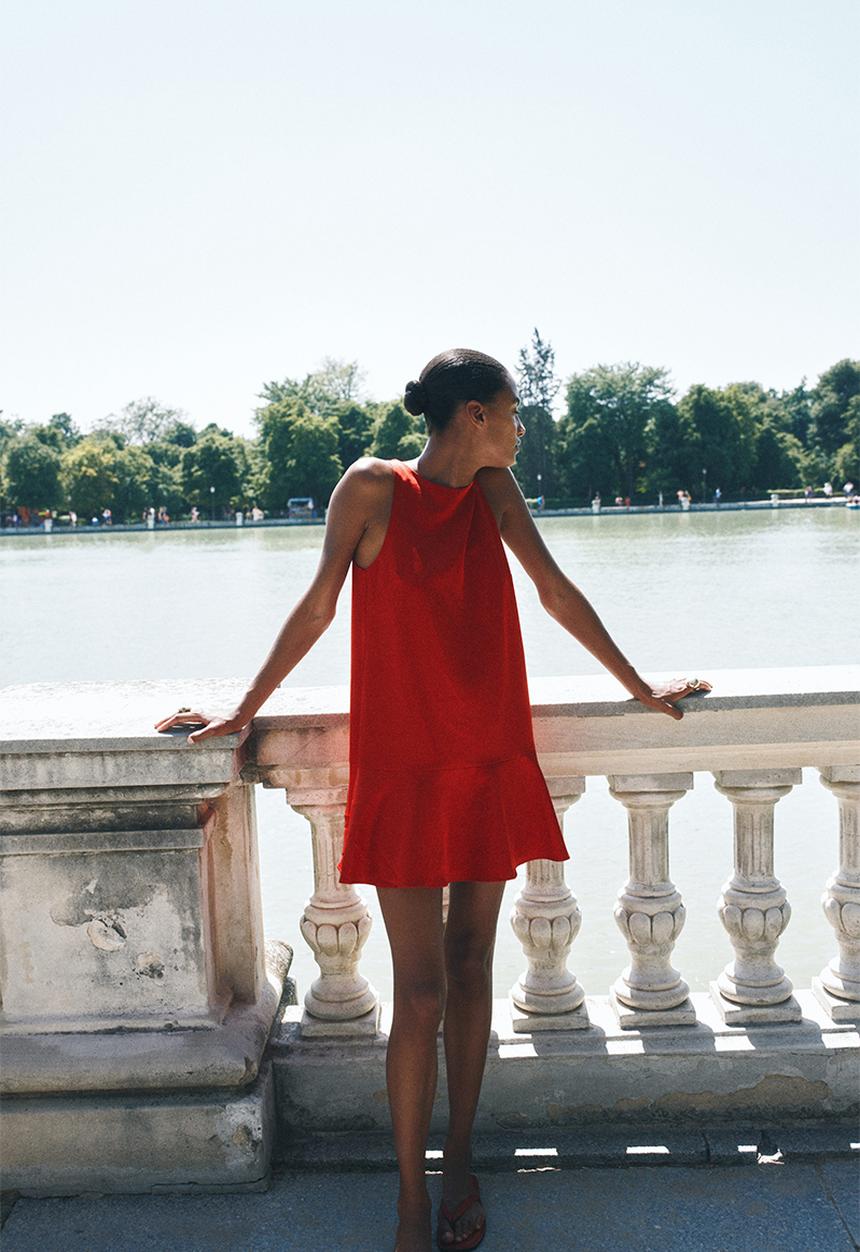 H&M - A-line dress - bright red