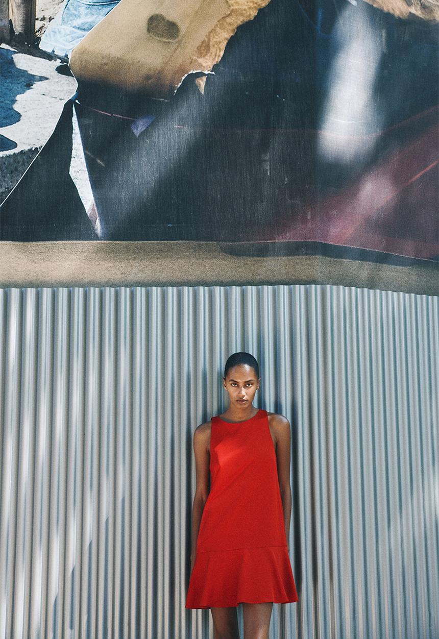 H&M - A-line dress - bright red
