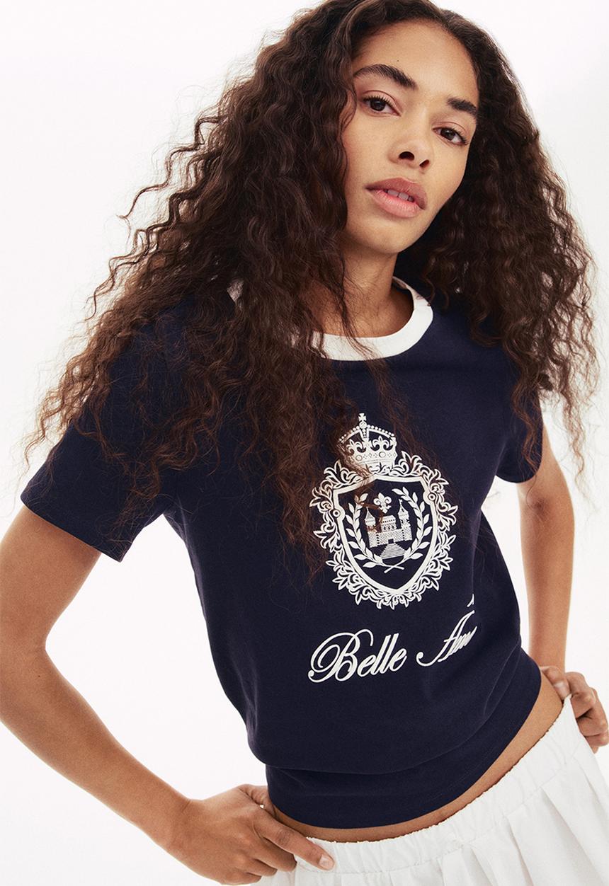 H&M - Cotton t-shirt - navy blue belle âme