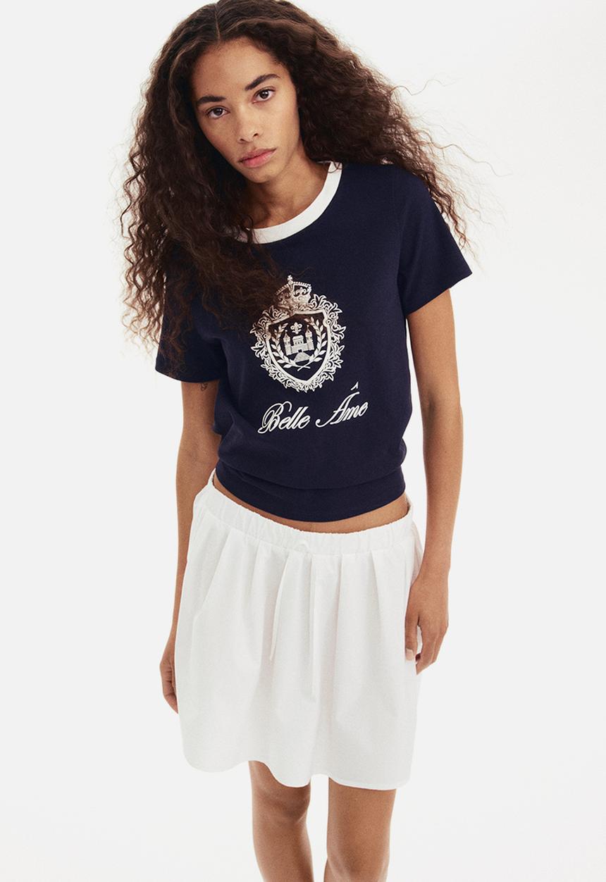 H&M - Cotton t-shirt - navy blue belle âme