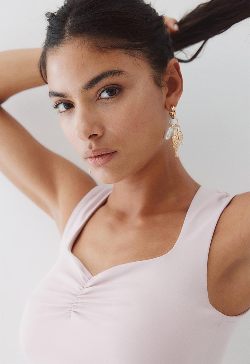 H&M - Gathered vest top - light pink 