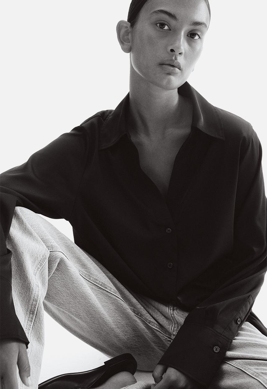 H&M - V-neck blouse - navy blue