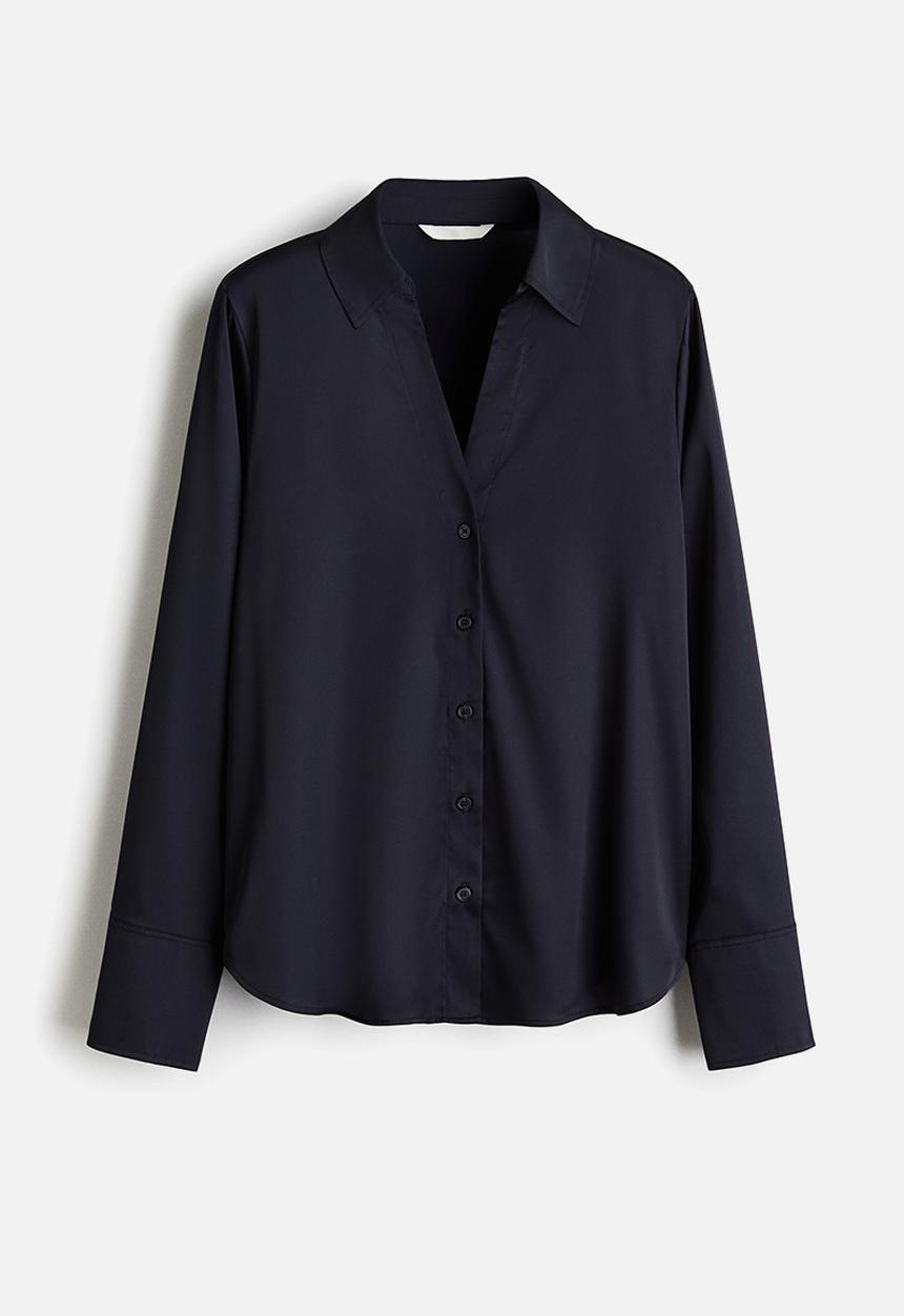 H&M - V-neck blouse - navy blue