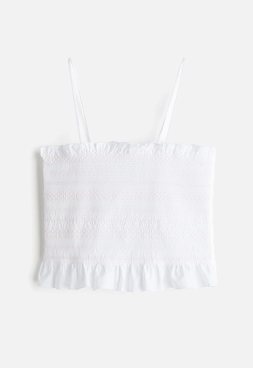 H&M - Smocked strappy top - white
