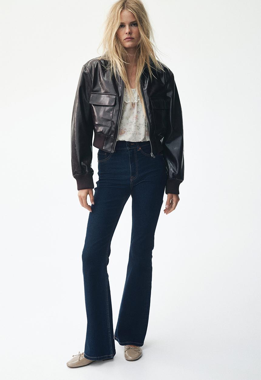 H&M - Flared high jeans - dark denim blue
