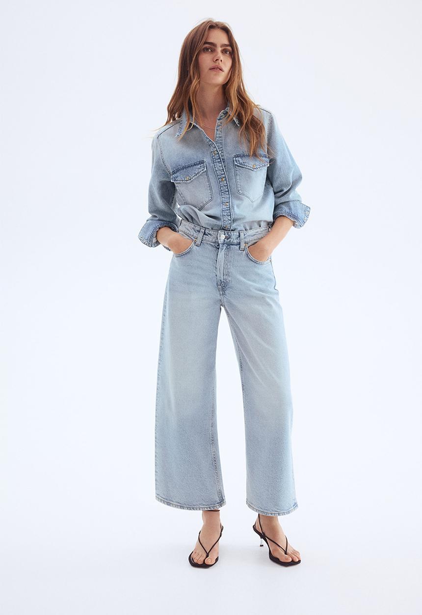 H&M - Wide jeans - light denim blue