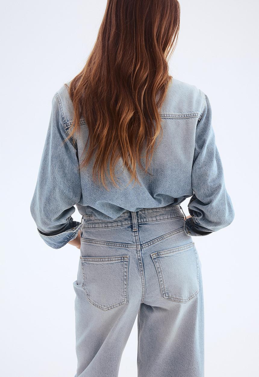H&M - Wide jeans - light denim blue