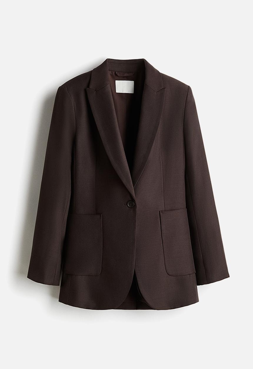 H&M - Fitted blazer - dark brown