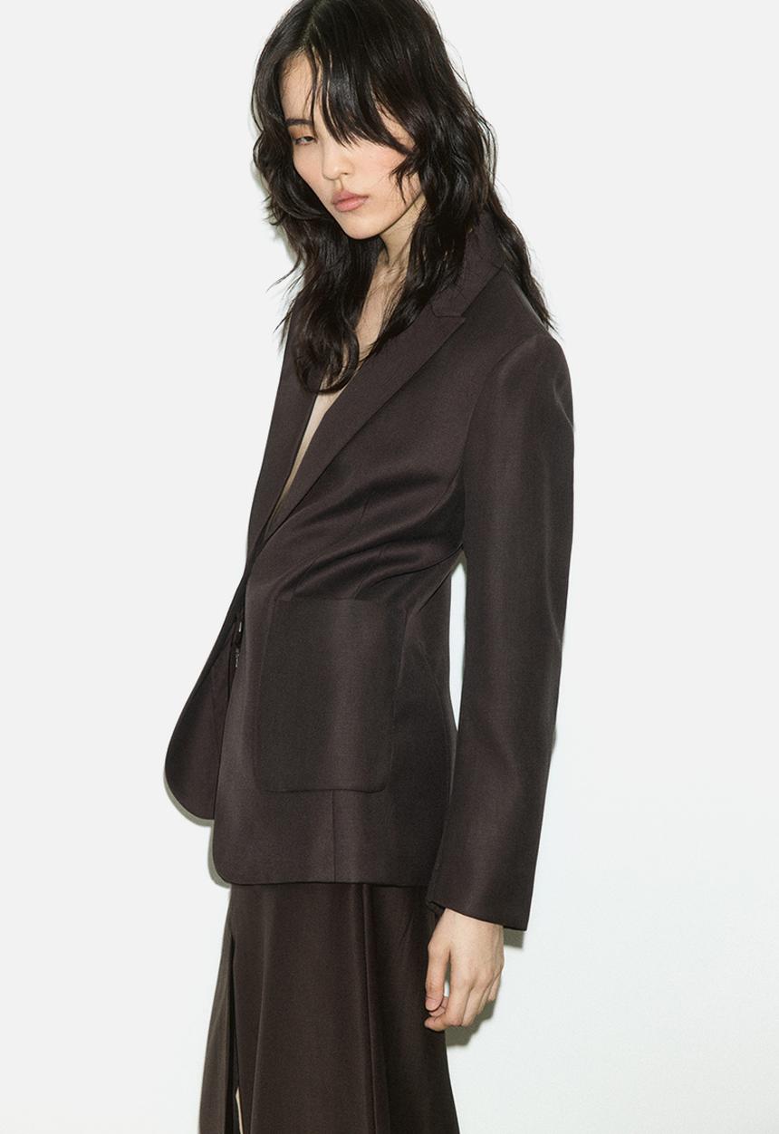 H&M - Fitted blazer - dark brown
