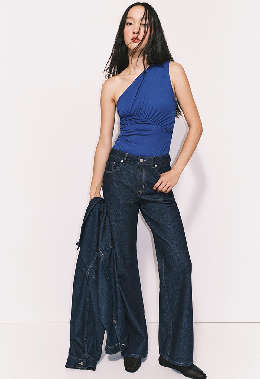 H&M - Draped one-shoulder thong body - blue