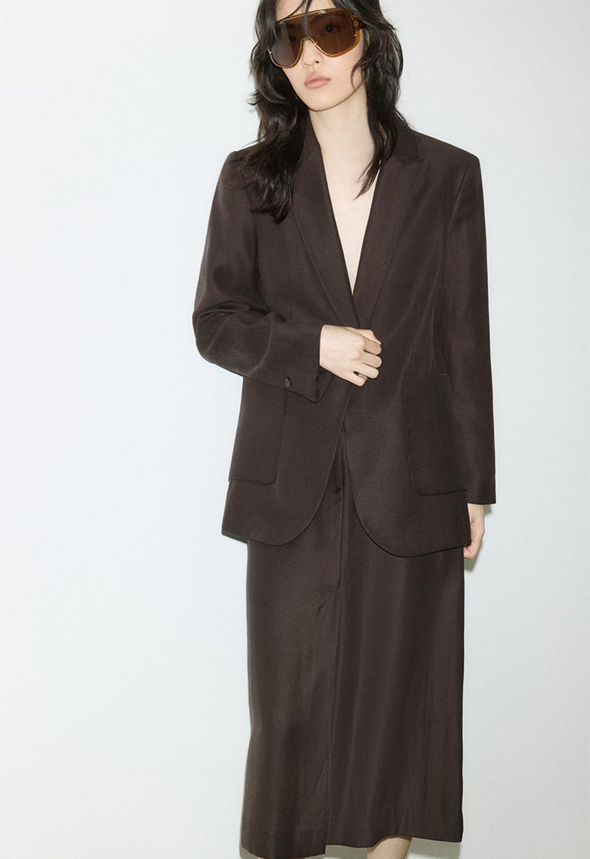H&M - Fitted blazer - dark brown