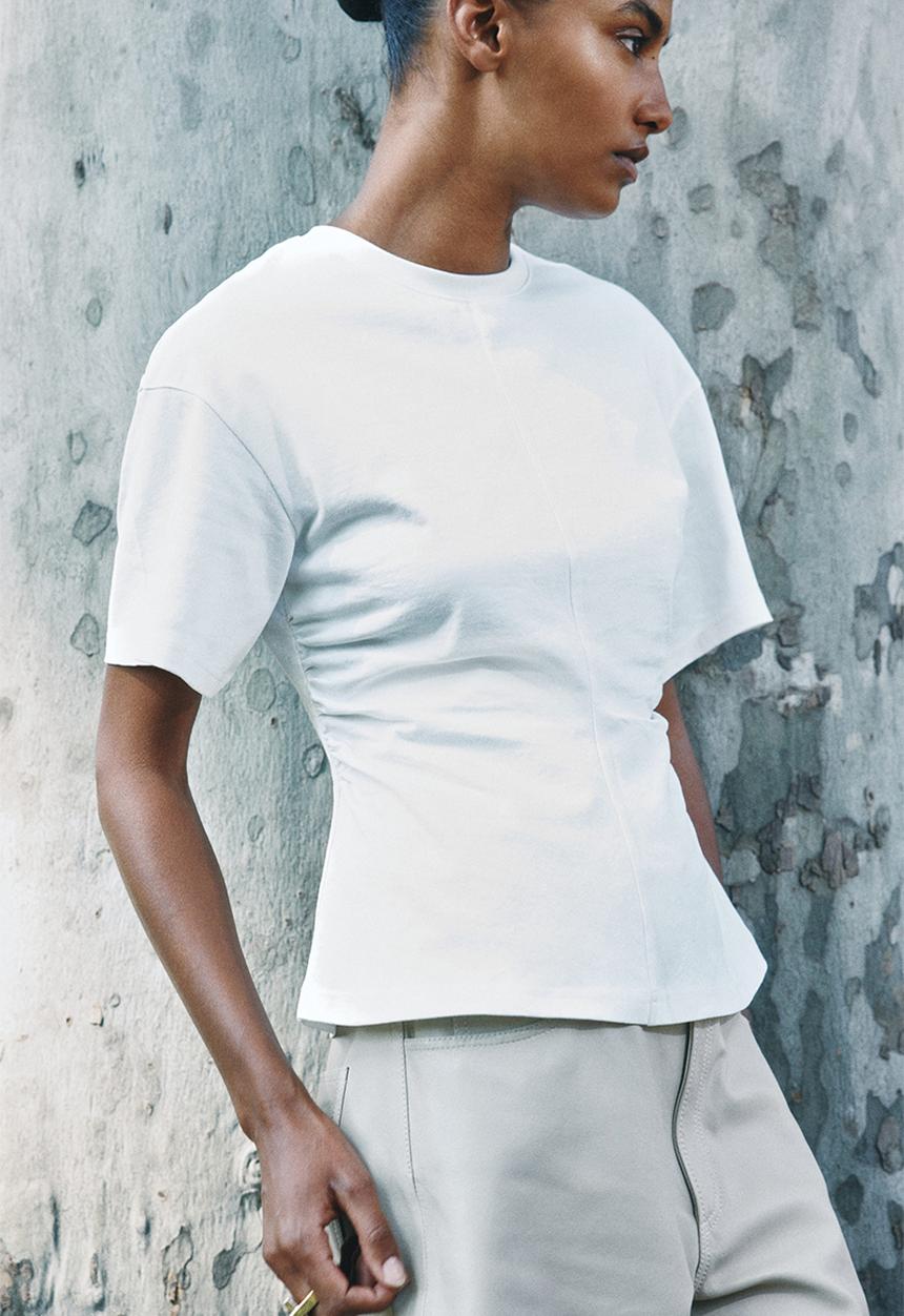 H&M - Waisted t-shirt - white