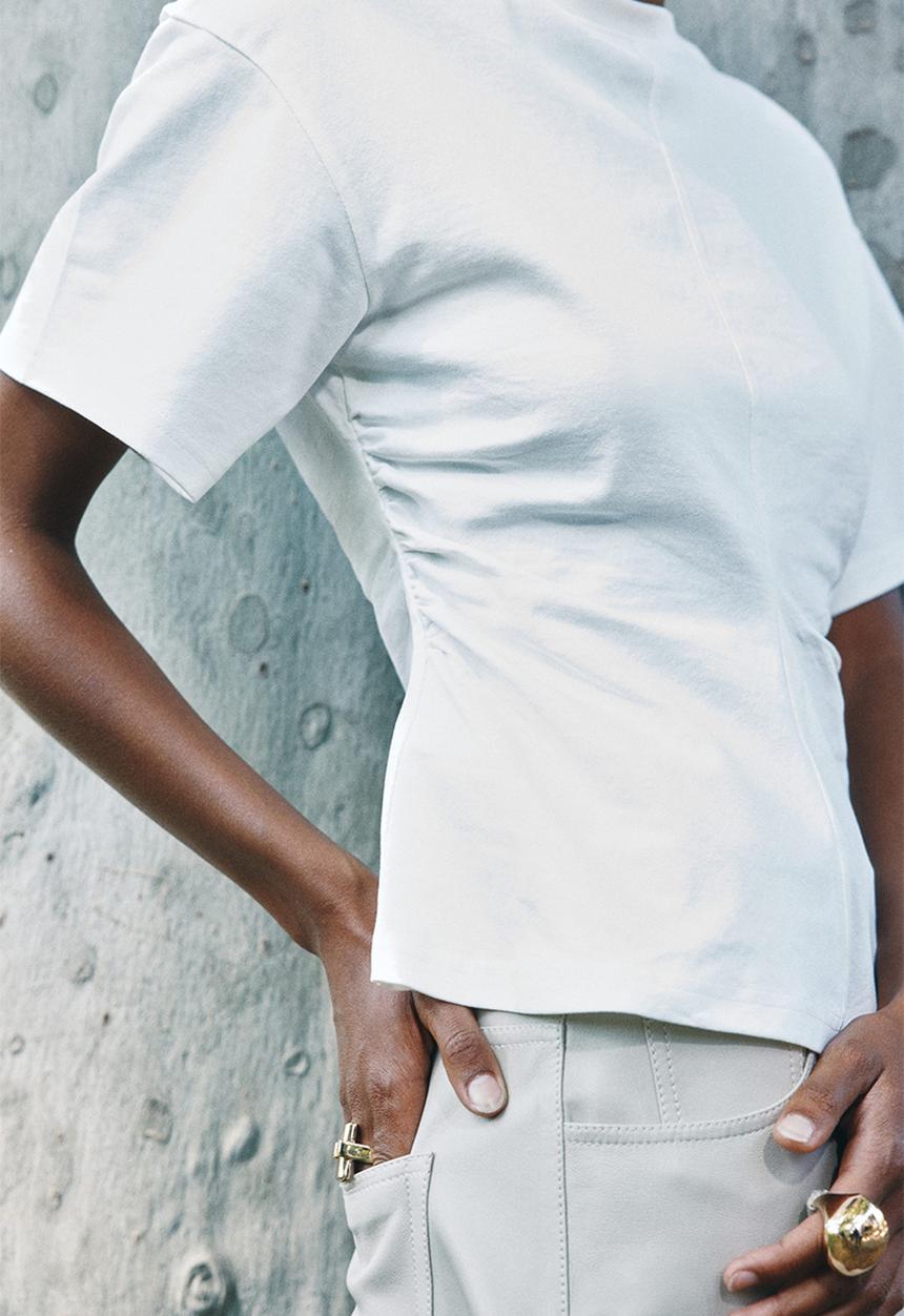 H&M - Waisted t-shirt - white