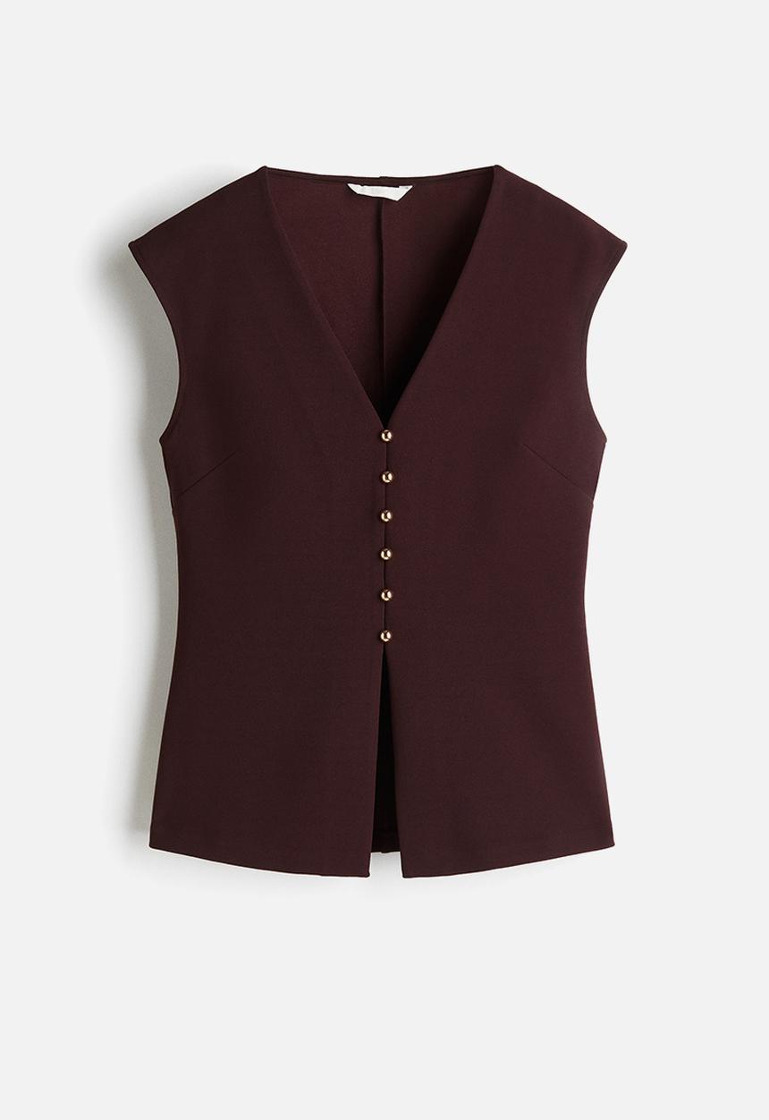 H&M - Interlock waistcoat - burgundy