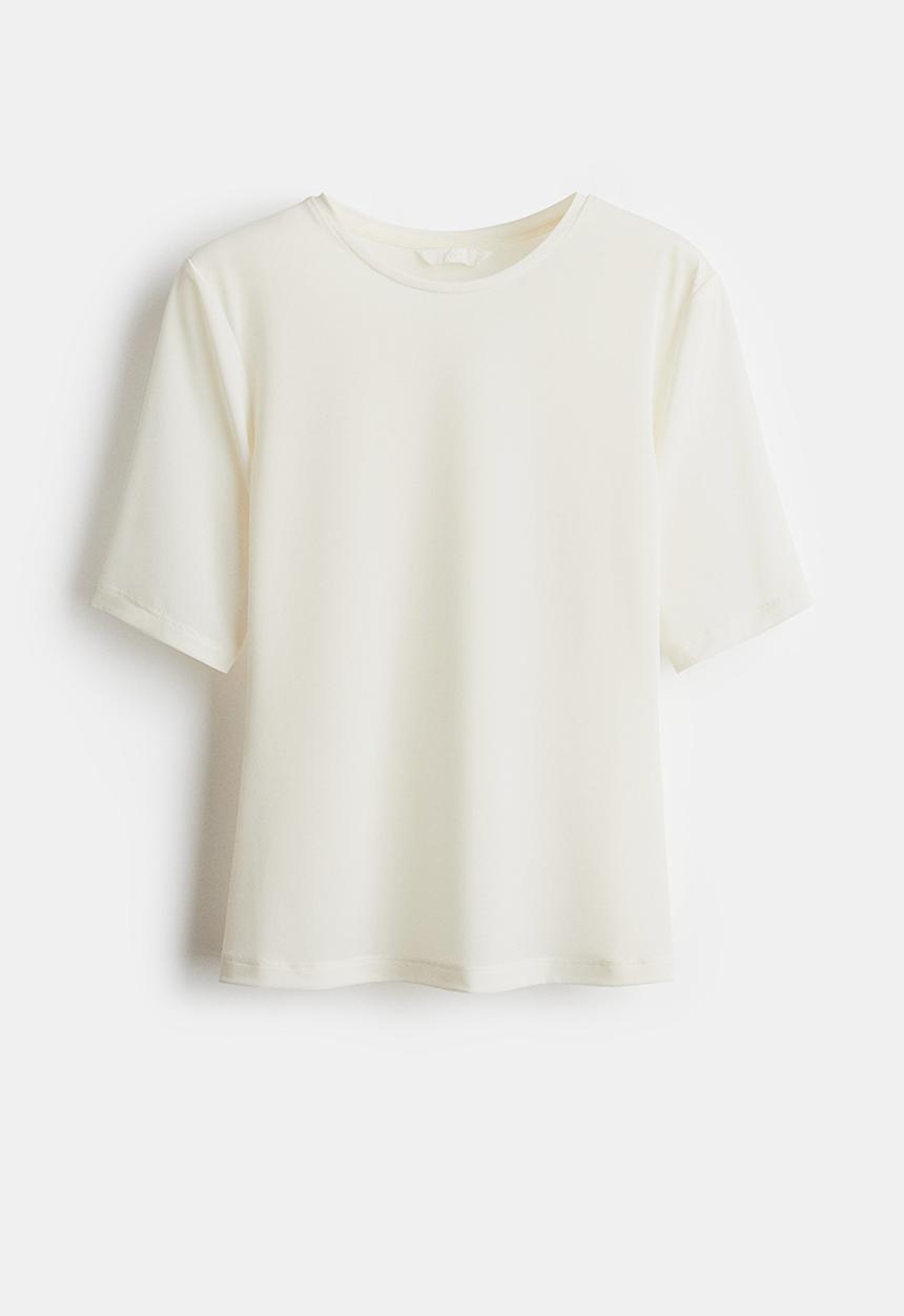 H&M - Fitted t-shirt - cream