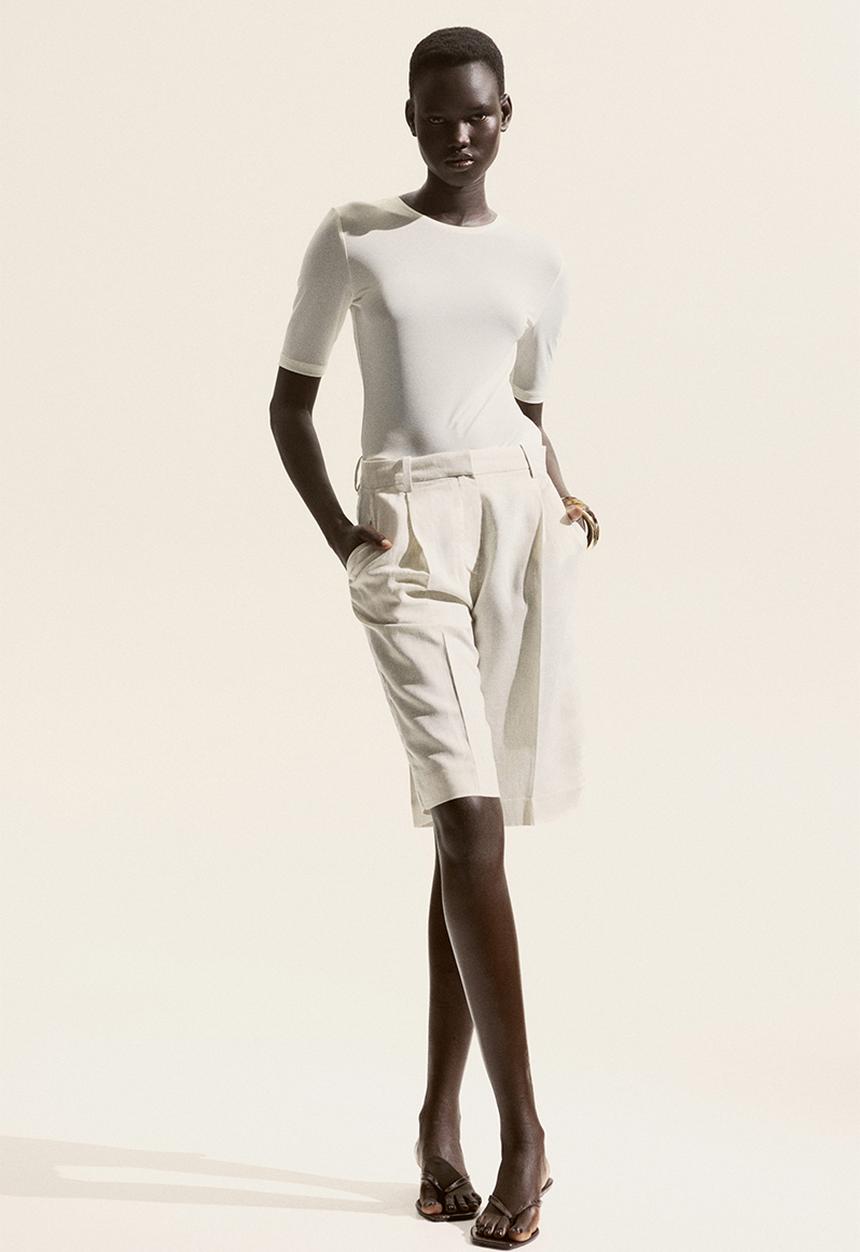 H&M - Fitted t-shirt - cream