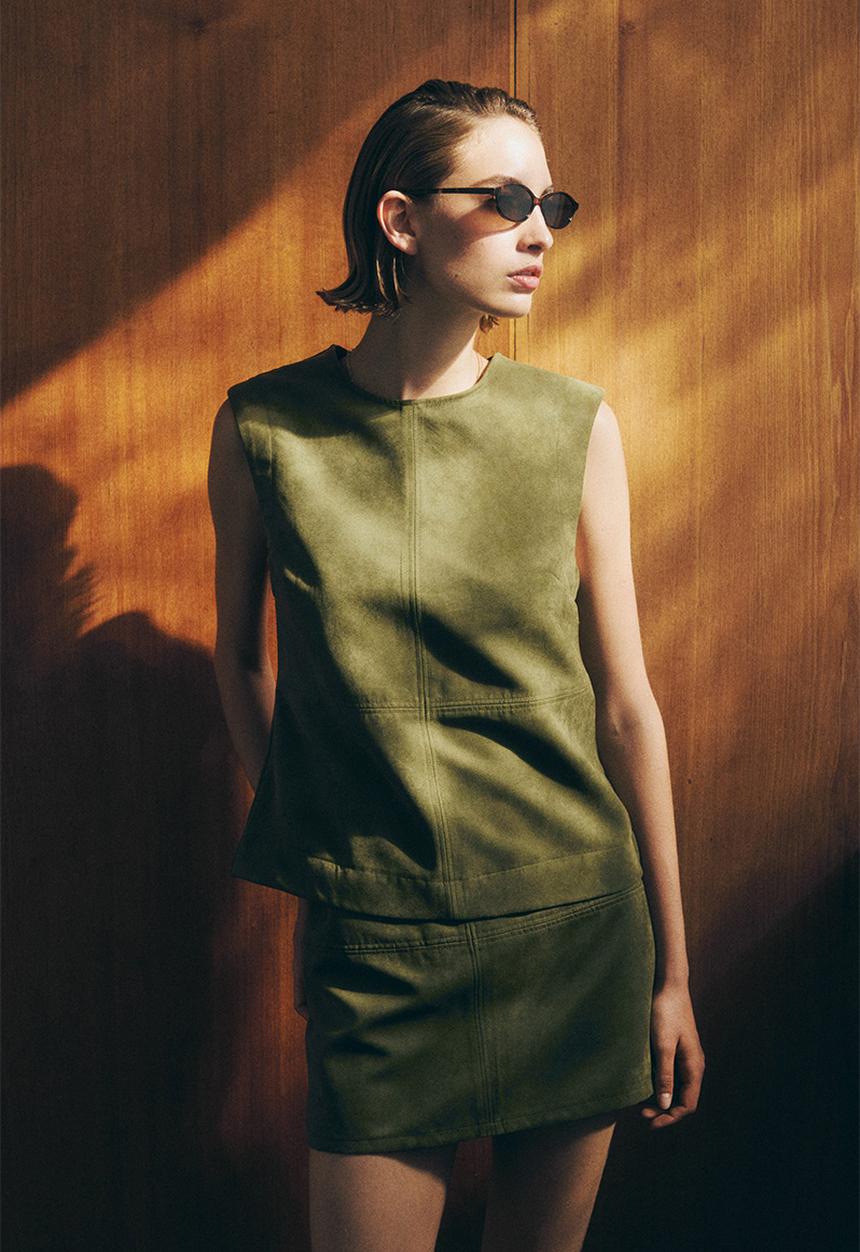 H&M - Mini skirt - khaki green