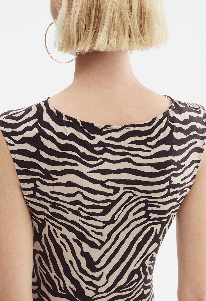 H&M - Draped dress - black zebra print