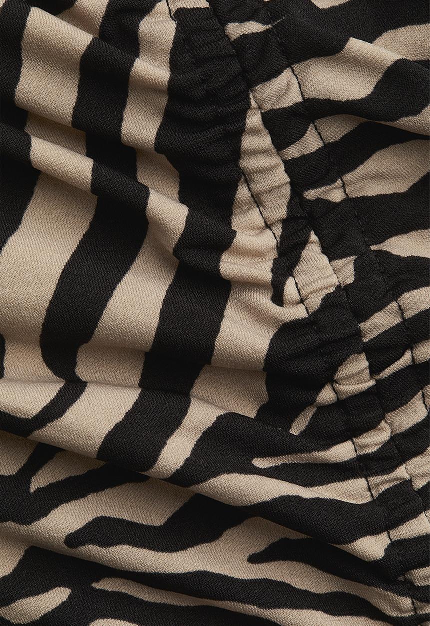 H&M - Draped dress - black zebra print
