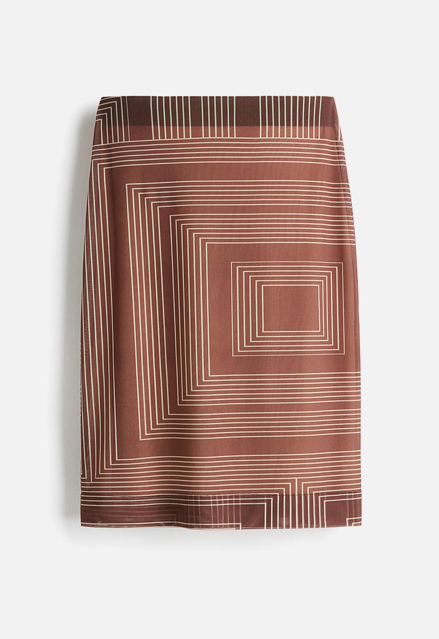 H&M - Mesh skirt - brown patterned