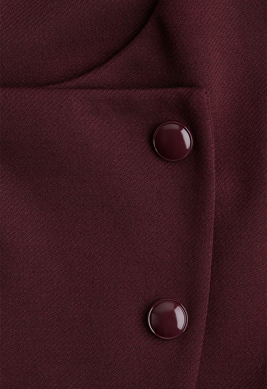 H&M - Asymmetric wrap waistcoat - burgundy