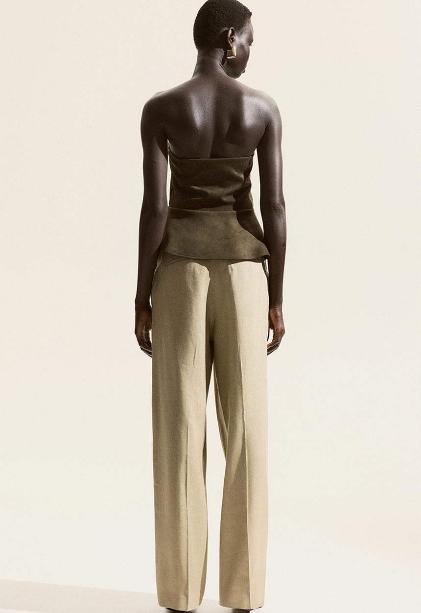 H&M - Bandeau peplum top - dark green