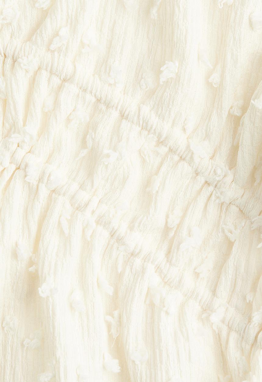 H&M - Plumeti tie-front top - cream