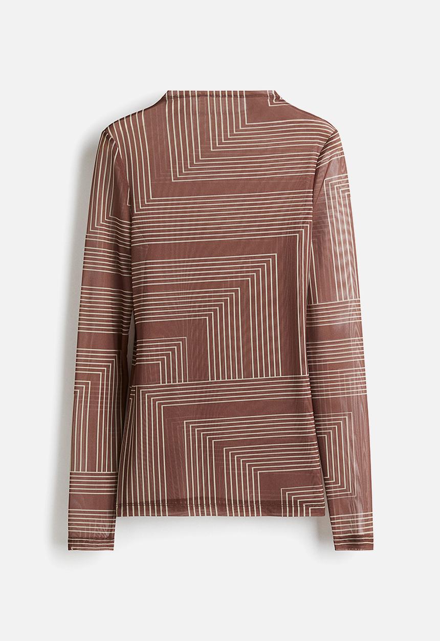 H&M - Mesh top - brown patterned