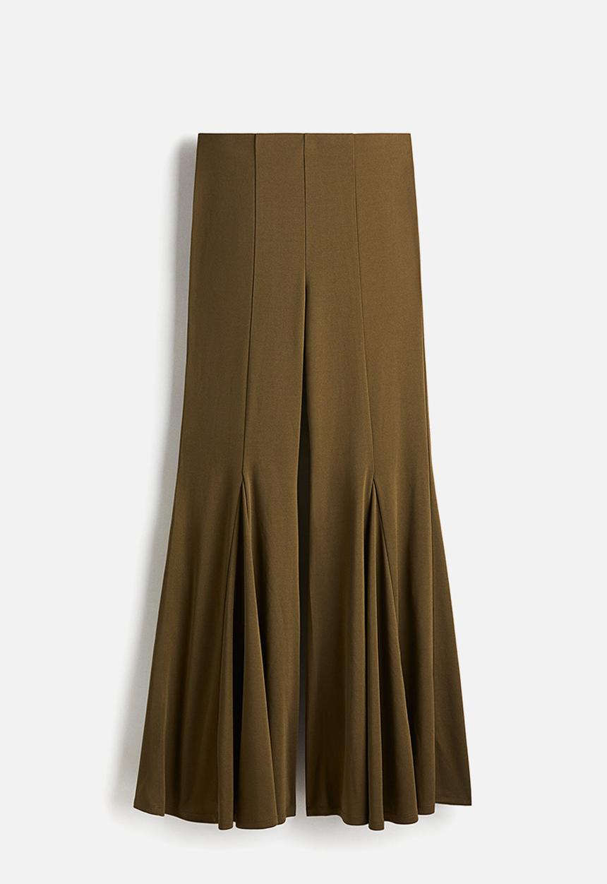 H&M - Flared trousers - dark khaki green