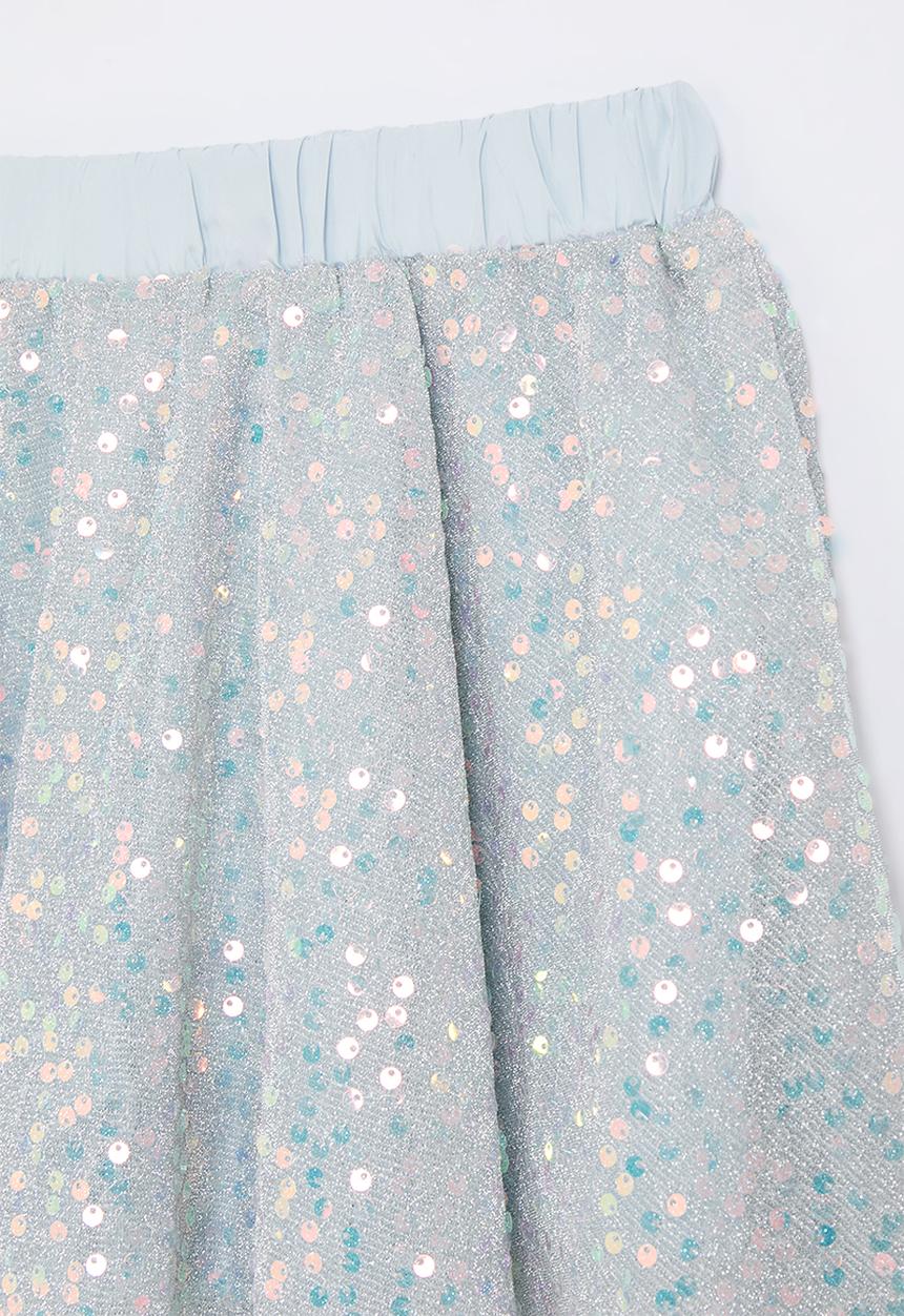 Pop Candy - Slightly gathered sequin skirt - powder blue