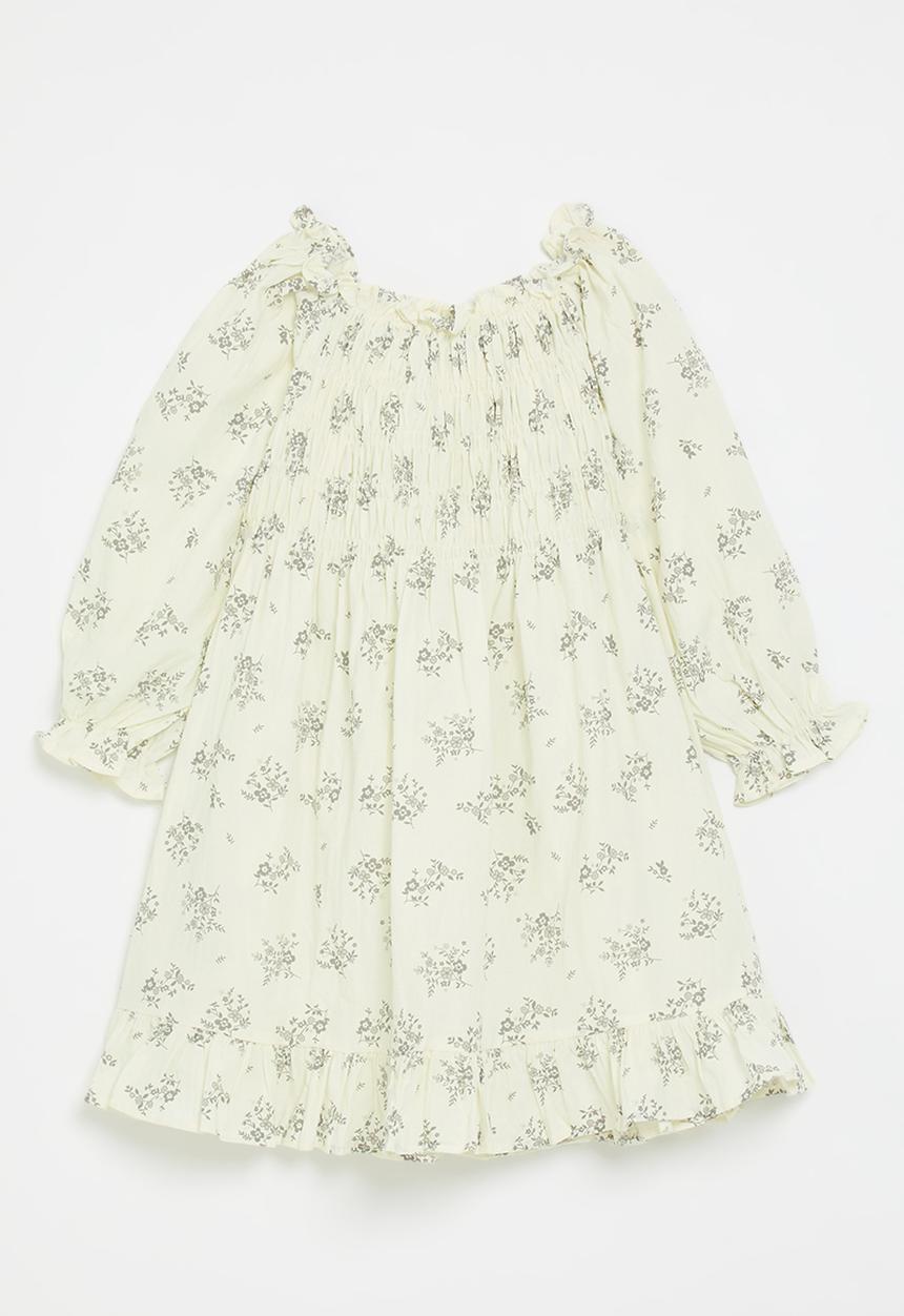 Pop Candy - Long sleeve flared dress - cream