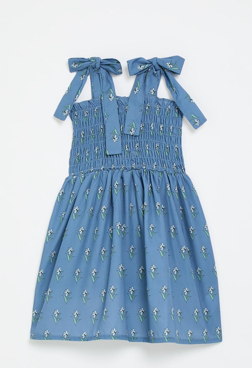 Pop Candy - Shirred bodice dress - cornflower blue