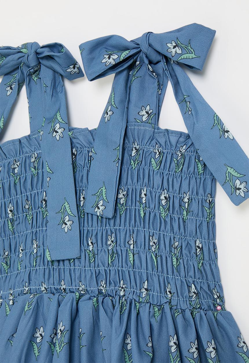 Pop Candy - Shirred bodice dress - cornflower blue