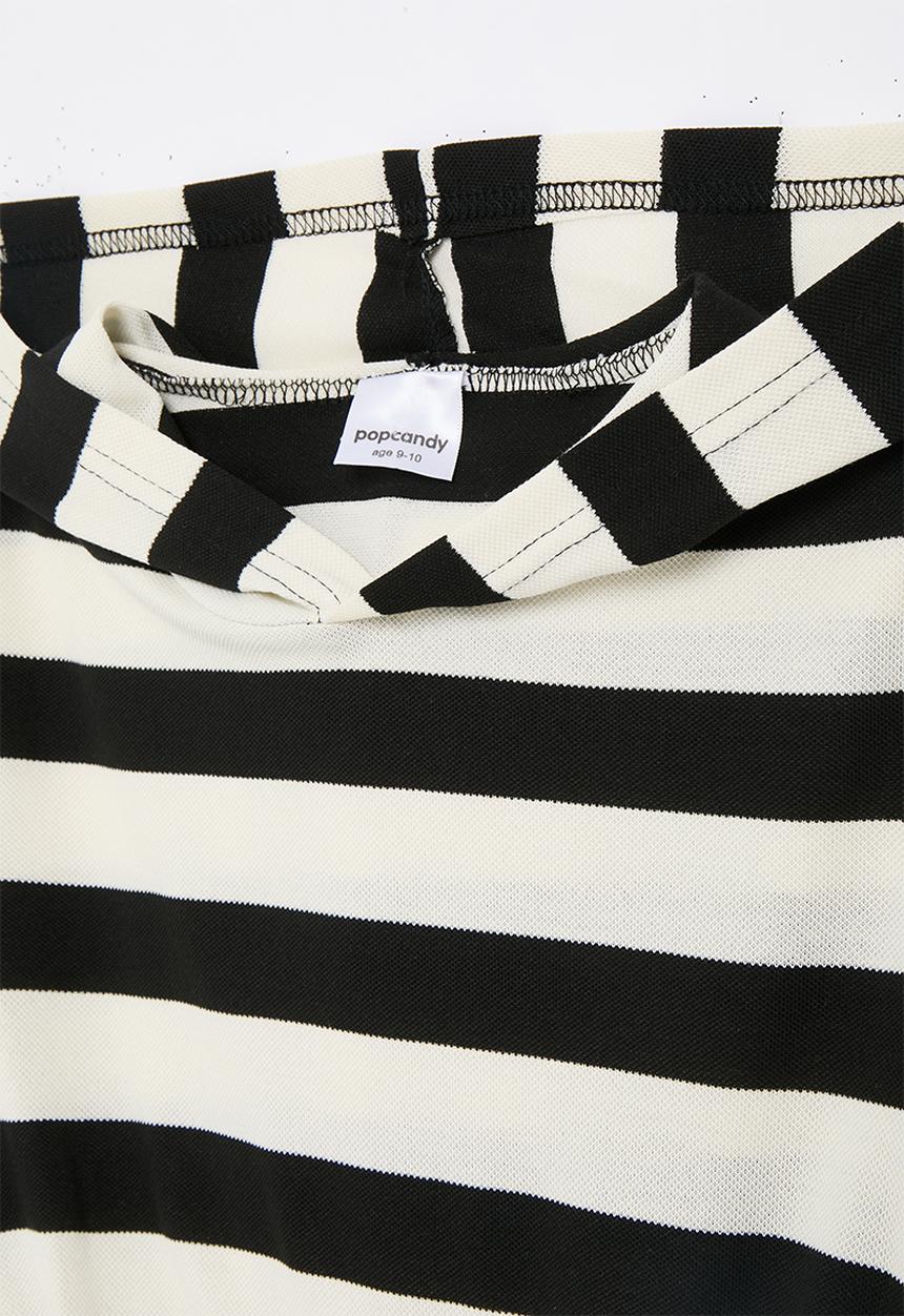 Pop Candy - Short sleeve hooded dress - black stripe
